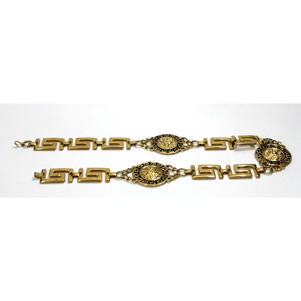Gianni Versace Like Gold Tone Medusa Women's Chain Belt Designer Vintage Fashion - Picture 7 of 11